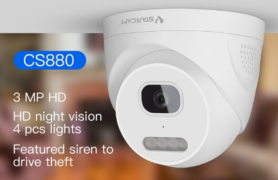 Vstarcam CS880 3MP Купольная POE IP-камера