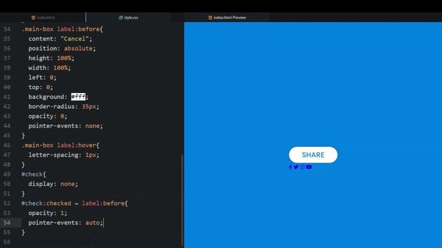 Create Share Button Using HTML & CSS  -  No Talking -  [  @letscodeweb  ]  - #video