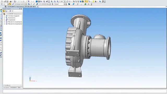 Насос 2СМ 250-200-400/4 в КОМПАС-3D АСКОН