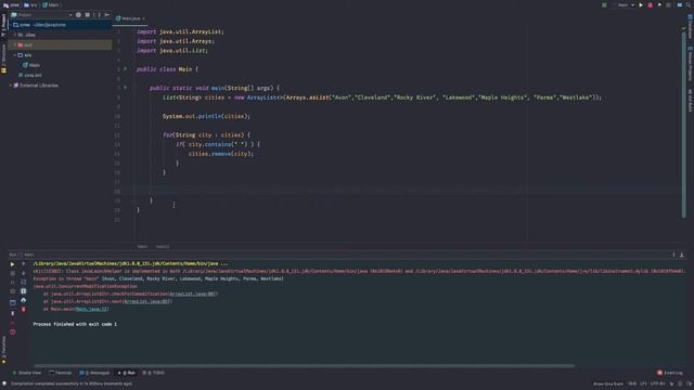 Remove elements from an arraylist in Java