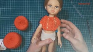 Ажурное платье Ромашка. Платье  спицами для куклы