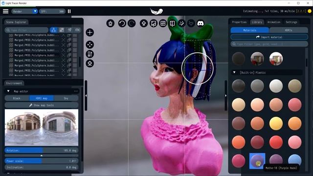 Как рендерить вертекс модель без развертки в Light Tracer render