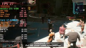 Nvidia GTX 970M 3Gb (Laptop) Cyberpunk 2077 fps test