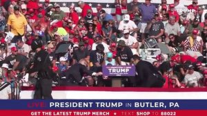 Видео с места покушения на Дональда Трампа