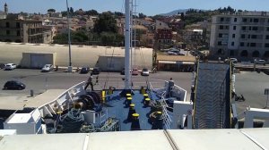 Как швартуется паром. Прибытие на остров Корфу.