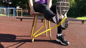 ФИТНЕС РЕЗИНКА  тренировка со стулом