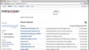 MetaCPAN recent uploads
