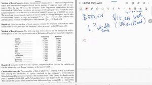 COST ESTIMATION : LEAST SQUARE METHOD