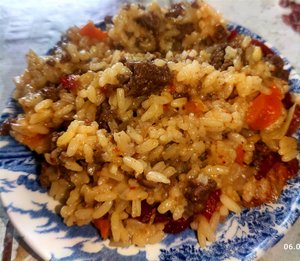Рис с фаршем в мультиварке