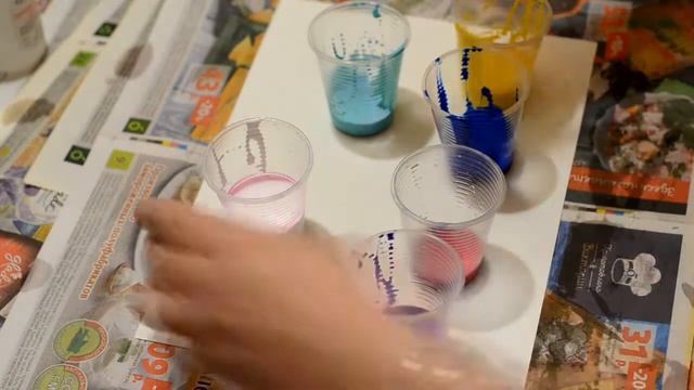 Заливка .  Эксперимент  воск+разбавитель+силикон+ПВА. Pouring acrylics.