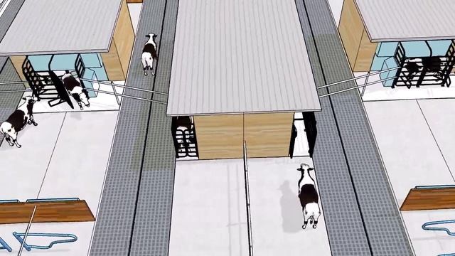 Проект коровника на 6 роботов (420 голов) с группами сухостоя и родильным блоком. смотреть онлайн