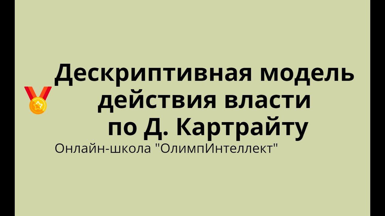 Дескриптивная модель действия власти по Д.  Картрайту