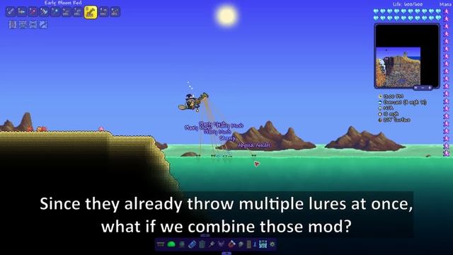 Terraria calamity mod's fishing pole multiplied by 100 = This...