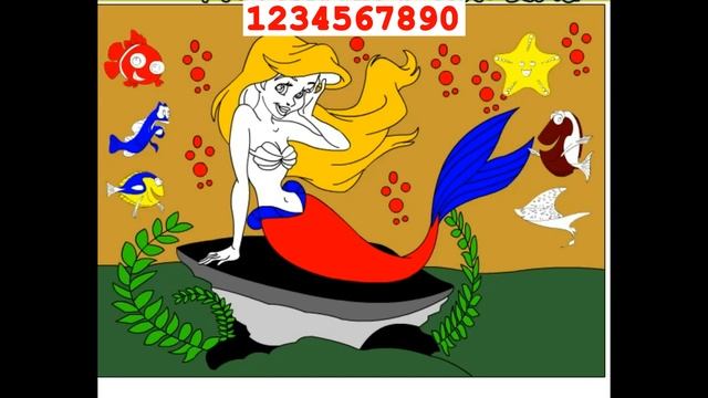 Русалочка принцесса - раскраска ариэль - Игра Раскраска маленькую Русалочку - для детей смотреть онлайн