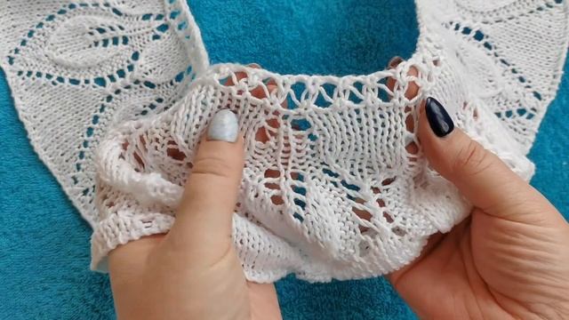 Летний топ. Часть 1. Ажурная горловина #ажурнаягорловинаспицами