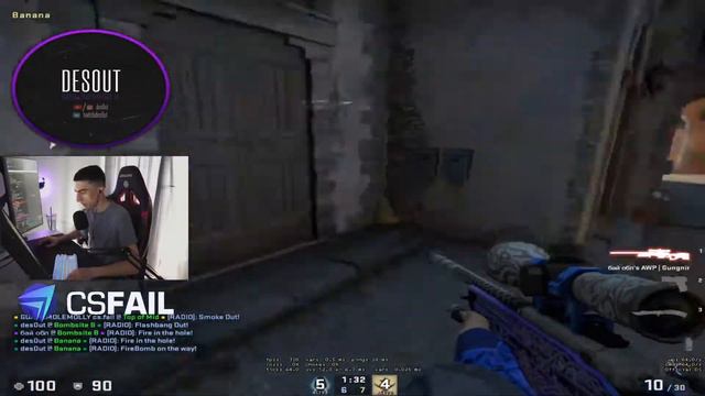 ДЕСАУТ ИГРАЕТ В CS:GO С GUACAMOLEMOLLY BY_OWL PCH3LK1N FIVESKILL НА ИНФЕРНО | ЗАКАЗАЛИ ПРИЦЕЛ