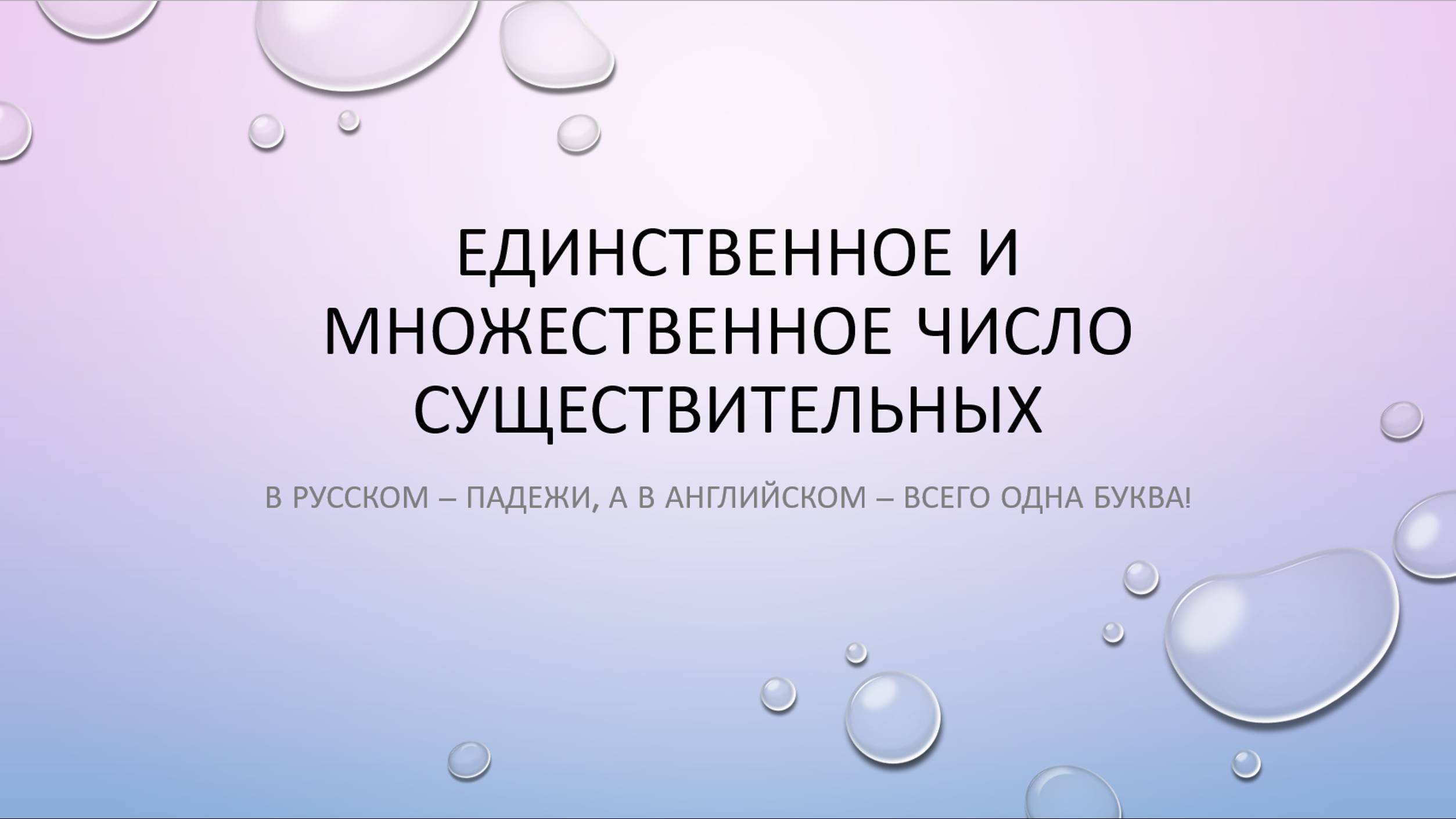 Единственное и множественное число существительных