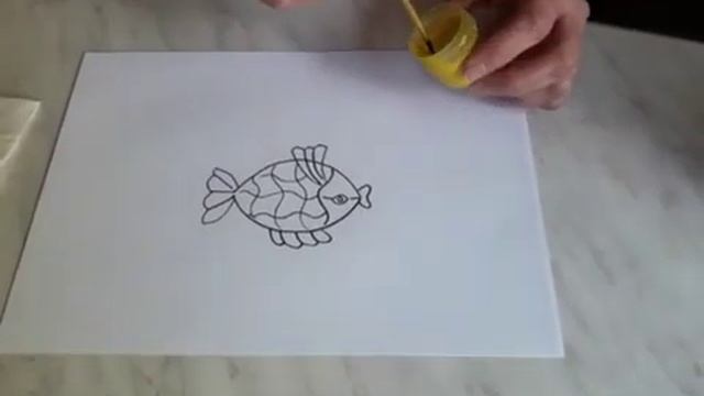 Рисование в технике мозаика "Рыбка" смотреть онлайн