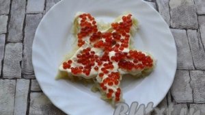 Салат Морская звезда с красной икрой