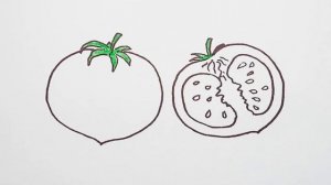 How to Draw Tomato Easy - Tomato Drawings - Как нарисовать Помидор в разрезе детям