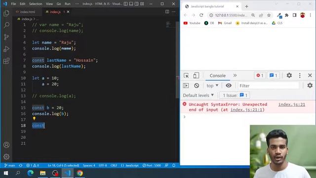 32. JavaScript Bangla Tutorial | JavaScript Variables | JavaScript let and const | Developer Delowa