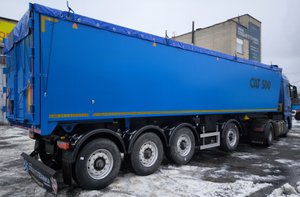 Алюминиевый полуприцеп зерновоз САТ500 с отдельно вынесенной осью