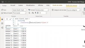 BI Desktop - Fonction : Filtrer avec Calculate() ou CalculateTable()