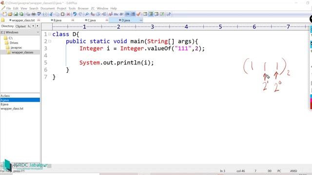 WRAPPER CLASSES in JAVA ~ #7 (valueOf string,int parameter method)