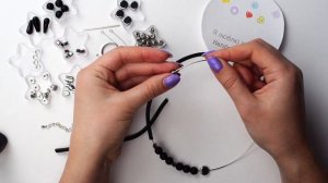 Колье из Каучуковый трубки и бусин Агата