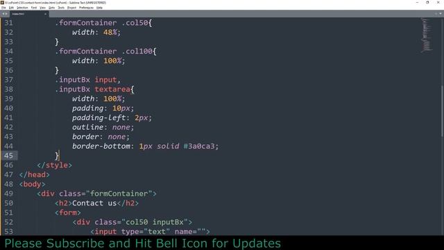 How To Make A Contact Form Using HTML & CSS | Animated Label Contact Form Design | csPoint