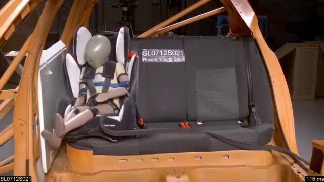 Краш тест Recaro Young Sport боковой удар+ смотреть онлайн