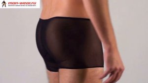 Мужские прозрачные трусы хипсы Oboy 06-6075-01 U42 черные