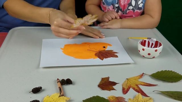 Аппликация из ЛИСТЬЕВ ЕЖИК Поделка ОСЕНЬ Развивающие игры