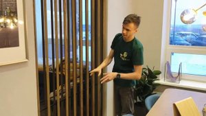 Реечная перегородка под 45°