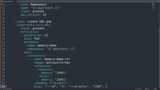 Assign Memory Resources to Kubernetes K8s or OpenShift OCP Containers and Pods - Ansible module k8s смотреть онлайн