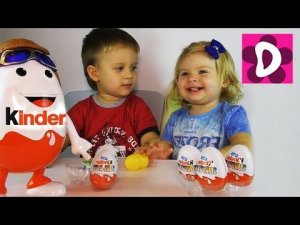 ✿ 7 Киндер Сюрприз Киндерино Большое Яйцо с Сюрпризом Распаковка Giant Kinder Surprise toys unboxing