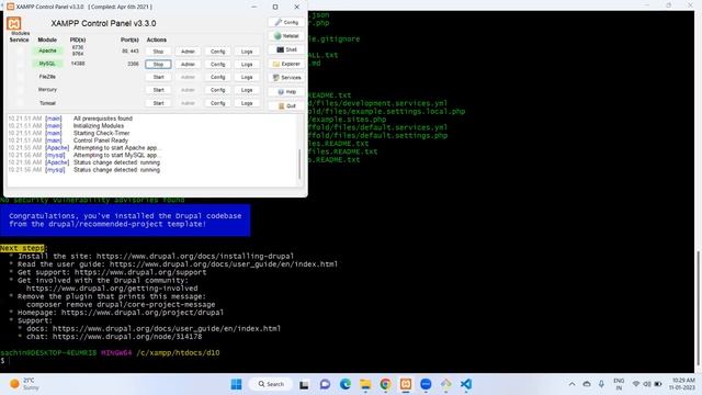 How to install drupal on windows 10 with xampp | install drupal 10 using composer