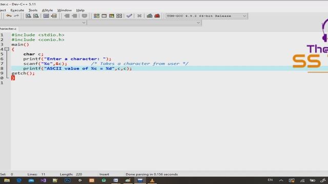ASCII Codes in C Language