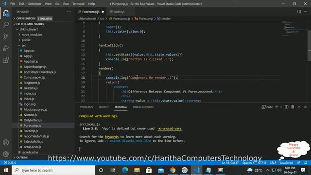 ReactJS Difference Between PureComponent vs Component смотреть онлайн