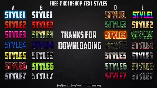 FREE Photoshop Text Styles Pack [PSD] смотреть онлайн
