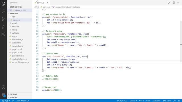 Build simple REST API with Node js & Express | PUT/Delete Method | Postman | URDU | HINDI | Part 3