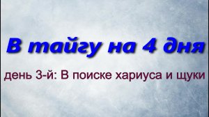 В тайгу на 4 дня \ Часть 3 \ В поиске хариуса и щуки