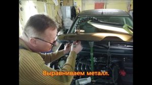 Ремонт вмятины на капоте рено без покраски. Безпокрас.ру.