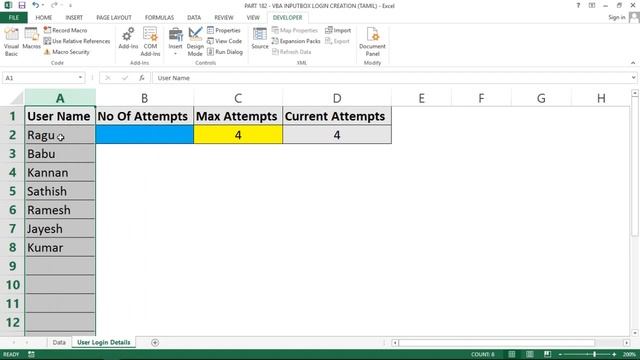 PART 182 - VBA INPUTBOX LOGIN CREATION (TAMIL) | Kallanai YT смотреть онлайн