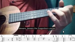 Skyrim - the Dragonborn Comes UKULELE TUTORIAL + FREE TABS!!