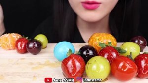 ASMR STRAWBERRY TANGHULU, JELLY GUMMY, TANGERINE, GRAPES 딸기 탕후루, 샤인머스캣, 귤 탕후루 먹방 MUKBANG
