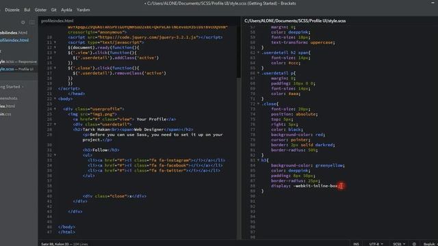 PART 2 - BUILDING PROFILE USER INTERFACE DESIGN FOR ALL WEB PAGES IN SASS (SCSS)