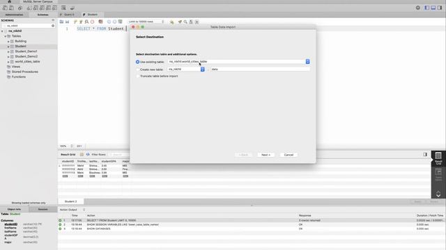 Importing data from CSV into table using Workbench смотреть онлайн