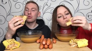 МУКБАНГ СЫРНЫЙ РАМЕН ШАУРМА ПИЦЦА ЗАКРЫТАЯ СОСИСКИ ответы на вопросы MUKBANG CHEESE RAMEN SHAWARMA