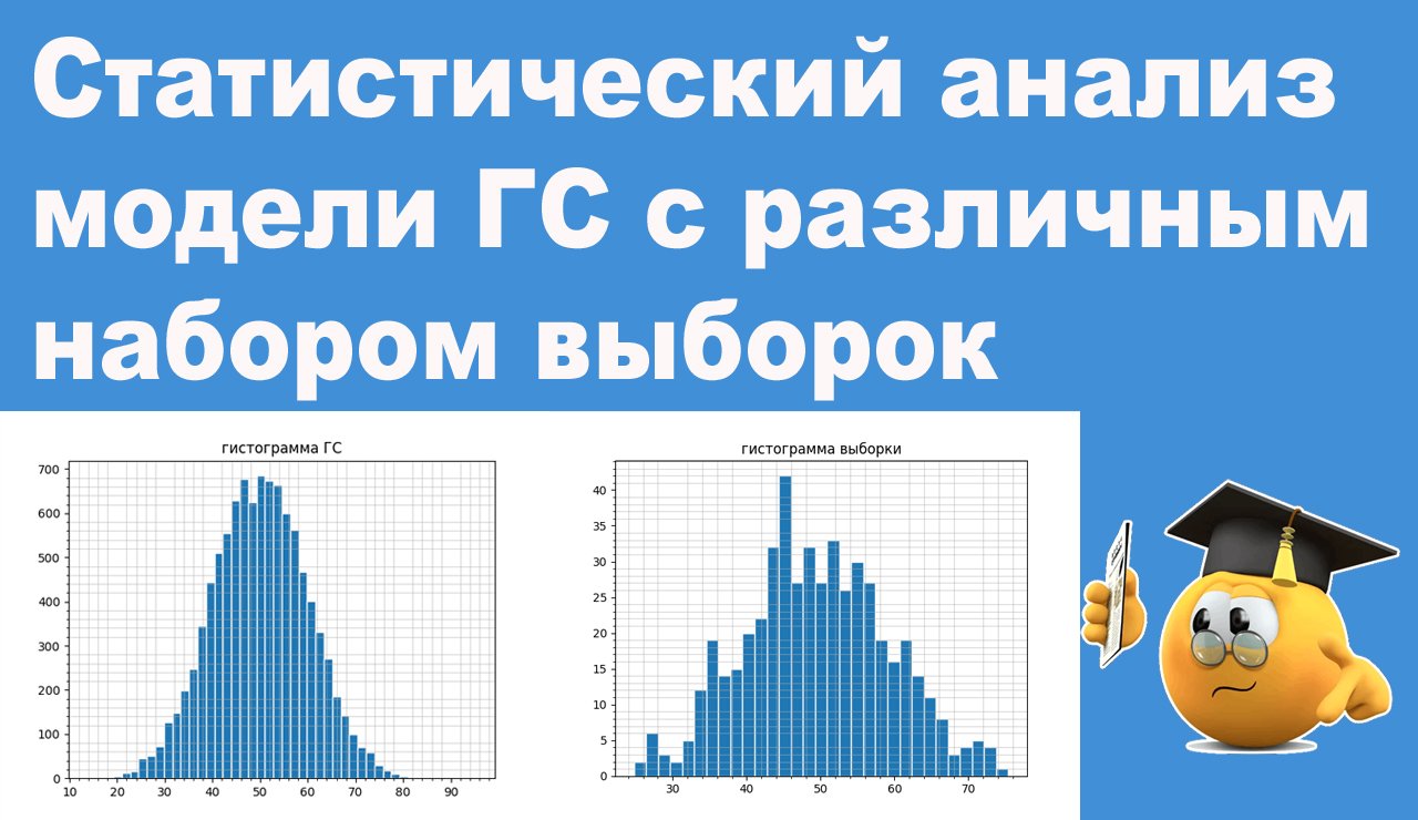 Статистический анализ модели ГС с различным набором выборок